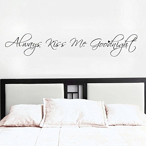 MoharWall Always Kiss Me Goodnight Bedroom Decal Wall Quotes Love Saying Sticker Vinyl Art Women Decor Living Room MoharWall Always Kiss Me Goodnight Bedroom Decal Wall Quotes Love Saying Sticker Vinyl Art Women Decor Living Room